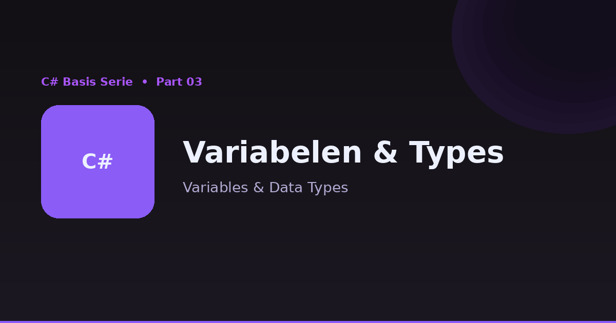 Variabelen en datatypes in C#